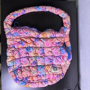 Natural life puffy fit it all bag Shoulder Tote Purse Colorful Boho Hippie Bag